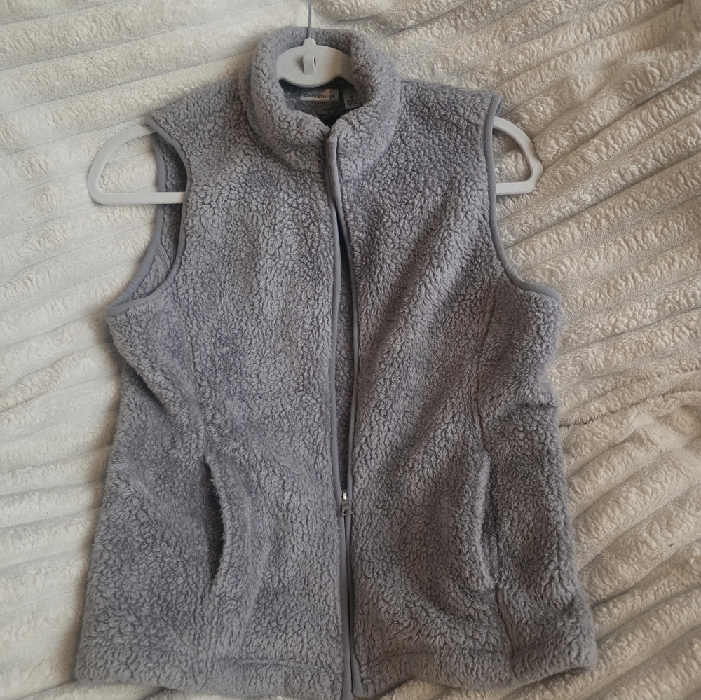 Croft & Barrow Grey Fleece Zipper Vest